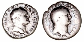 Vespasiano. Denario. AR. Lote de 2 monedas. BC- a RC.
