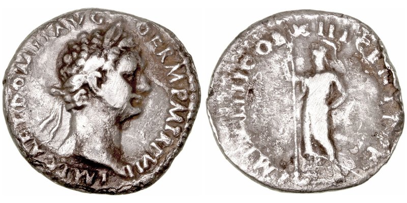 Domiciano. Denario. AR. (81-96). R/IMP. XVII COS. XIII CENS. P.P.P. Minerva en p...