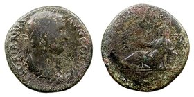 Adriano. Sestercio. AE. (117-138). R/(ALEXANDRIA). S.C. 24.27g. RIC.843. Rara. Pátina verde. BC/RC-.