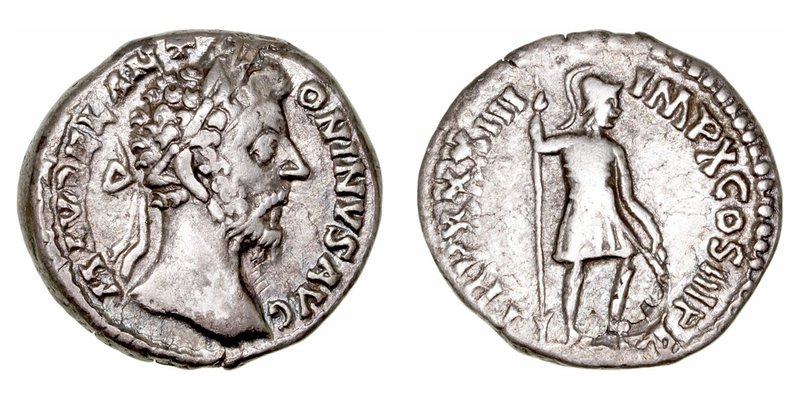 Marco Aurelio. Denario. AR. (161-180). R/TR. P. XXXIII IMP. X COS. III P.P. Mart...