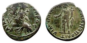 Septimio Severo. AE-24. Moesia Inferior, Marcianopolis. (193-211). R/Tyche en pie a izq., sosteniendo pátera y cornucopia. 8.67g. GIC.2123. Pátina ver...