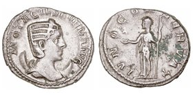 Otacilia Severa, esposa de Filipo I. Antoniniano. AR. (244-249). R/IVNO CONSERVAT. 4.54g. RIC.127. Puntitos de verdín. Muy escasa. MBC+/MBC.