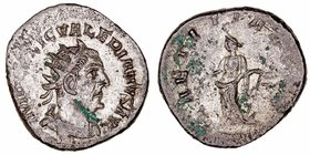 Valeriano I. Antoniniano. VE. Roma. (253-260). R/LAETITIA AVGG. Laetitia estante a la izq. portando rama y ancla. 3.51g. RIC.97. Puntos de verdín. MBC...