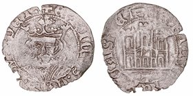 Corona Castellano Leonesa. Enrique IV. 1/2 Cuartillo. VE. Toledo. Busto de frente coronado y T bajo el castillo. Gráfila circular en anv. y rev. AB. N...