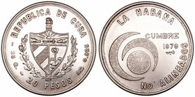 Cuba. 20 Pesos. AR. 1979. Cumbre No Alineados, La Habana. 26.04g. KM.44. EBC+.