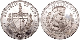 Cuba. 10 Pesos. AR. 1990. Fernando el Católico. 31.14g. KM.263. EBC+.