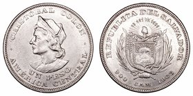 El Salvador. Peso. AR. 1908 C.A.M.. 25.02g. KM.115.1. MBC/MBC+.