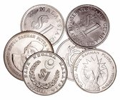Malasia. Cuproníquel. Lote de 6 monedas. Ringgit (5) y 5 Ringgit 1971. EBC a MBC.