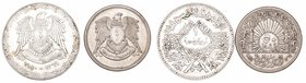 Siria. AR. Lote de 2 monedas. 50 Piastras 1947 y Lira 1950. MBC a MBC-.