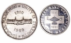 Sudáfrica. AR. Lote de 2 monedas. 5 Shillings 1960 y Rand 1991 (KM.142). EBC+ a EBC-.