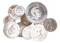 Lotes de Conjunto. AE. Lote de 11 monedas. Congo, Ruanda, Mali (2), Túnez (2), Katanga (2), Myanmar y Zambia (2). EBC a MBC-.