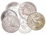 Lotes de Conjunto. Cuproníquel. Lote de 6 monedas. Jamaica (2), Samoa, Guyana, Solomon y St. Helena. EBC+ a MBC+.