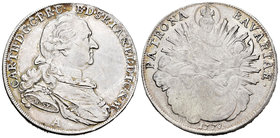 Alemania. Bavaria. Karl Theodor. Thaler. 1778. Amberg. A. (Dav-1694). Ag. 27,67 g. MBC+. Est...170,00.