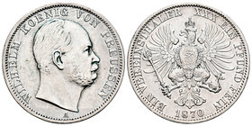 Alemania. Prussia. Wilhelm I. Thaler. 1870. Berlín. A. (Km-1267). Ag. 18,46 g. MBC+. Est...30,00.