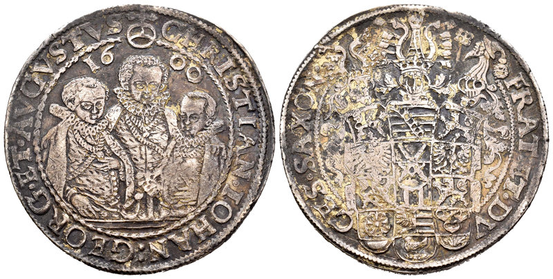 Alemania. Saxony. Christian II, Johann Georg y August. 1 thaler. 1600. (Km-15). ...