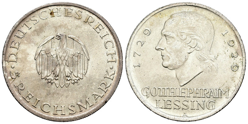 Alemania. República de Weimar. 5 reichsmark. 1929. Berlín. A. (Km-61). Ag. 24,87...