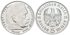 Alemania. 5 reichsmark. 1935. (Km-86). Ag. 13,78 g. MBC+/EBC-. Est...25,00.