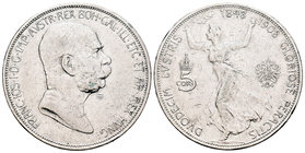 Australia. Franz Joseph I. 5 coronas. 1908. (Km-2809). Ag. 23,87 g. Limpiada. Golpecitos. MBC. Est...30,00.