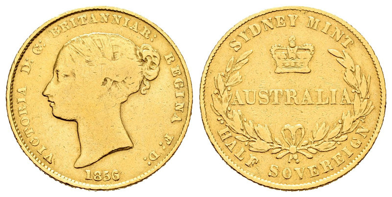 Australia. Victoria. 1/2 sovereign. 1856. Sydney. (Km-1). Au. 3,90 g. Escasa. BC...