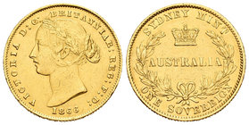 Australia. Victoria. 1 sovereign. 1866. Sidney. (Km-4). Au. 7,96 g. MBC+. Est...320,00.