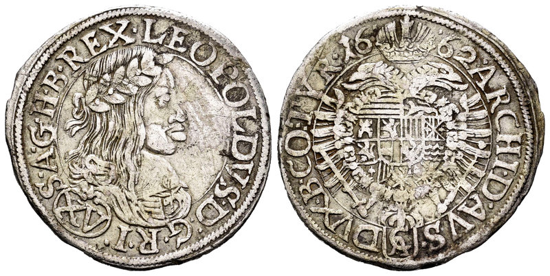 Austria. Leopoldo I. Kreuzer. 1662. Viena. (Km-1170). (Herinek-921). Ag. 5,62 g....
