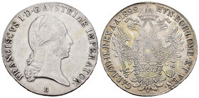 Austria. Franz I. Thaler. 1822. Kremnitz. B. (Dav-7). Ag. 27,91 g. EBC-. Est...120,00.
