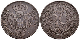 Azores. María I. 20 reis. 1796. (Km-3). (Gomes-03.03). Ae. 12,23 g. MBC-. Est...30,00.