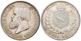 Brasil. Pedro II. 2000 reis. 1889. (Km-485). Ag. 25,48 g. EBC-/EBC. Est...40,00.