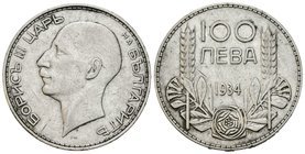 Bulgaria. 100 leva. 1934. (Km-45). Ag. 19,90 g. MBC+. Est...20,00.