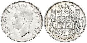 Canadá. George VI. 50 cents. 1948. (Km-45). Ag. 11,64 g. EBC/SC-. Est...160,00.