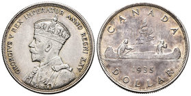 Canadá. George V. 1 dollar. 1935. (Km-30). Ag. 23,26 g. Tono. EBC. Est...35,00.