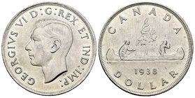 Canadá. George VI. 1 dollar. 1938. (Km-37). Ag. 23,24 g. Brillo original. EBC+. Est...70,00.