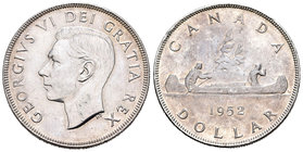 Canadá. George V. 1 dollar. 1952. (Km-46). Ag. 23,21 g. Roce en anverso. EBC+. Est...30,00.