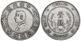 China. Sun Yat-sen. 1 dollar. 1927. (Km-Y318a.1). Ag. 26,57 g. Pequeñas marcas. MBC+. Est...80,00.