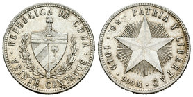 Cuba. 20 centavos. 1949. (Km-13.2). Ag. 4,96 g. EBC-. Est...20,00.