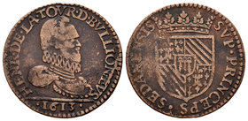 Francia. Henry de Auvergne. Liard. 1613. Principado de Sedan. (Bd-1843). Ae. 4,74 g. MBC-. Est...30,00.