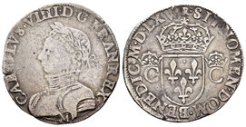 Francia. Carlos IX. Testón. 1562. Toulouse. M. (Duplessy-1063). (Ciani-1356). Ag. 9,24 g. BC+/MBC-. Est...100,00.