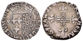 Francia. Henry IV. 1/8 de ecu. 1598. Navarra. (Duplessy-1239). Ag. 4,47 g. Escasa. MBC. Est...120,00.