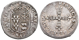 Francia. Henry IV. 1/4 ecu. 1601. (Duplessy-1240). Ag. 9,39 g. MBC. Est...150,00.