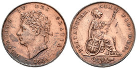 Gran Bretaña. George IV. 1/2 penny. 1826. (Km-692). Ag. 9,22 g. MBC. Est...30,00.