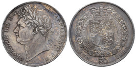 Gran Bretaña. George IV. 1/2 corona. 1823. (Km-668). (S-3808). Ag. 14,05 g. Pátina oscura. Escasa. EBC. Est...110,00.