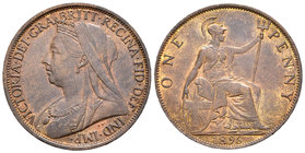 Gran Bretaña. Victoria. 1 penny. 1896. (Km-789). (S-3962). Ae. 9,61 g. MBC+/EBC-. Est...20,00.