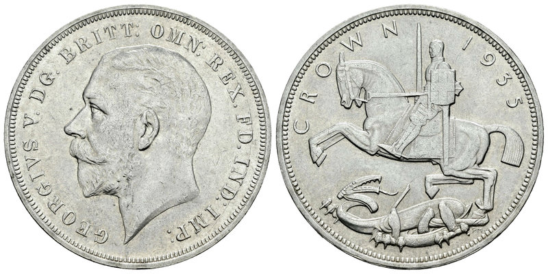 Gran Bretaña. George V. 1 corona. 1935. (Km-842). Ag. 28,23 g. EBC. Est...30,00....