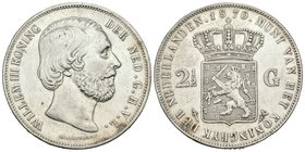 Holanda. Guillermo III. 2 1/2 gulden. 1870. (Km-82). Ag. 24,85 g. BC+. Est...15,00.