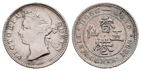 Hong Kong. Victoria. 5 cents. 1899. (Km-5). Ag. 1,32 g. MBC/MBC+. Est...25,00.