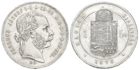 Hungría. Franz Joseph I. 1 florín. 1876. Kremnitz. KB. (Km-453.1). Ag. 12,33 g. Ligeramente limpiada. EBC+. Est...35,00.