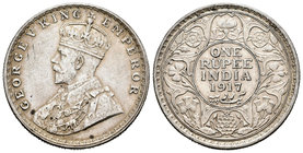 India Británica. George V. 1 rupia. 1917. (Km-524). Ag. 11,63 g. EBC-. Est...30,00.