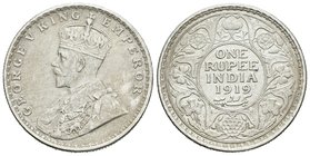 India Británica. George V. 1 rupia. 1919. (Km-524). Ag. 11,64 g. MBC. Est...20,00.