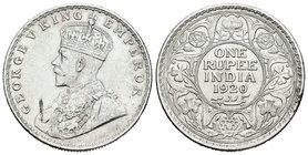 India Británica. George V. 1 rupia. 1920. (Km-524). Ag. 11,69 g. Limpiada. EBC-. Est...20,00.