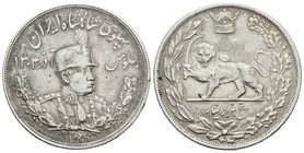 Irán. 500 dinares. 1307 H (1928). (Km-1058). Ag. 22,96 g. MBC-. Est...25,00.